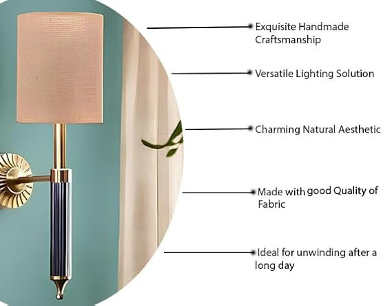 Jute Wall Lamp For Living Room | Jute Wall Light - Ojasvi by Akway
