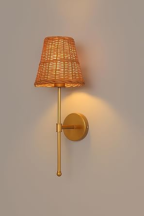 Bamboo Wall Lamp For Living Room | Rattan Wall Light - Krisha by Akway