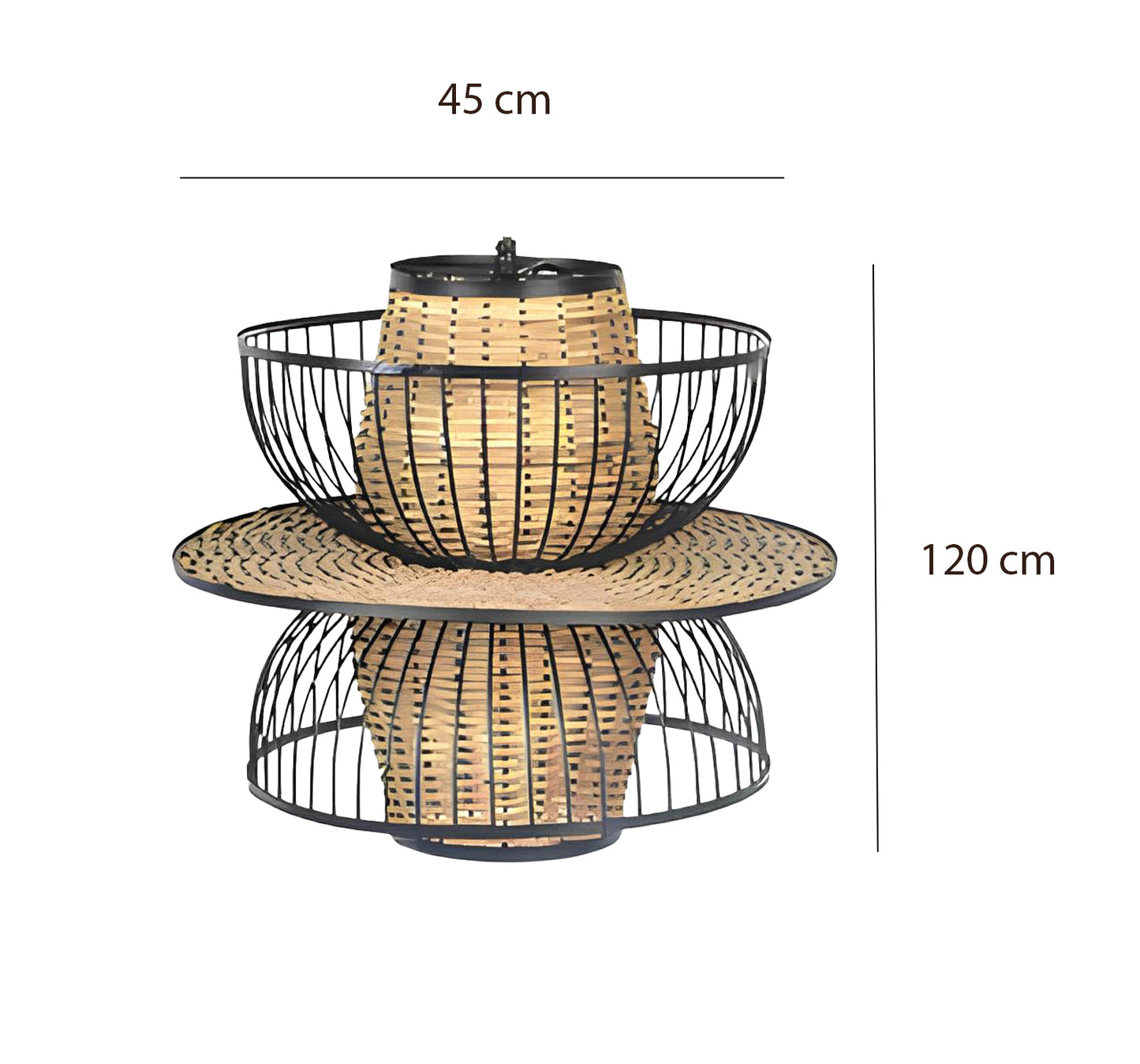 Bamboo Hanging lamp for Living Room | Rattan Pendant light | Cane ceiling light - Yash
