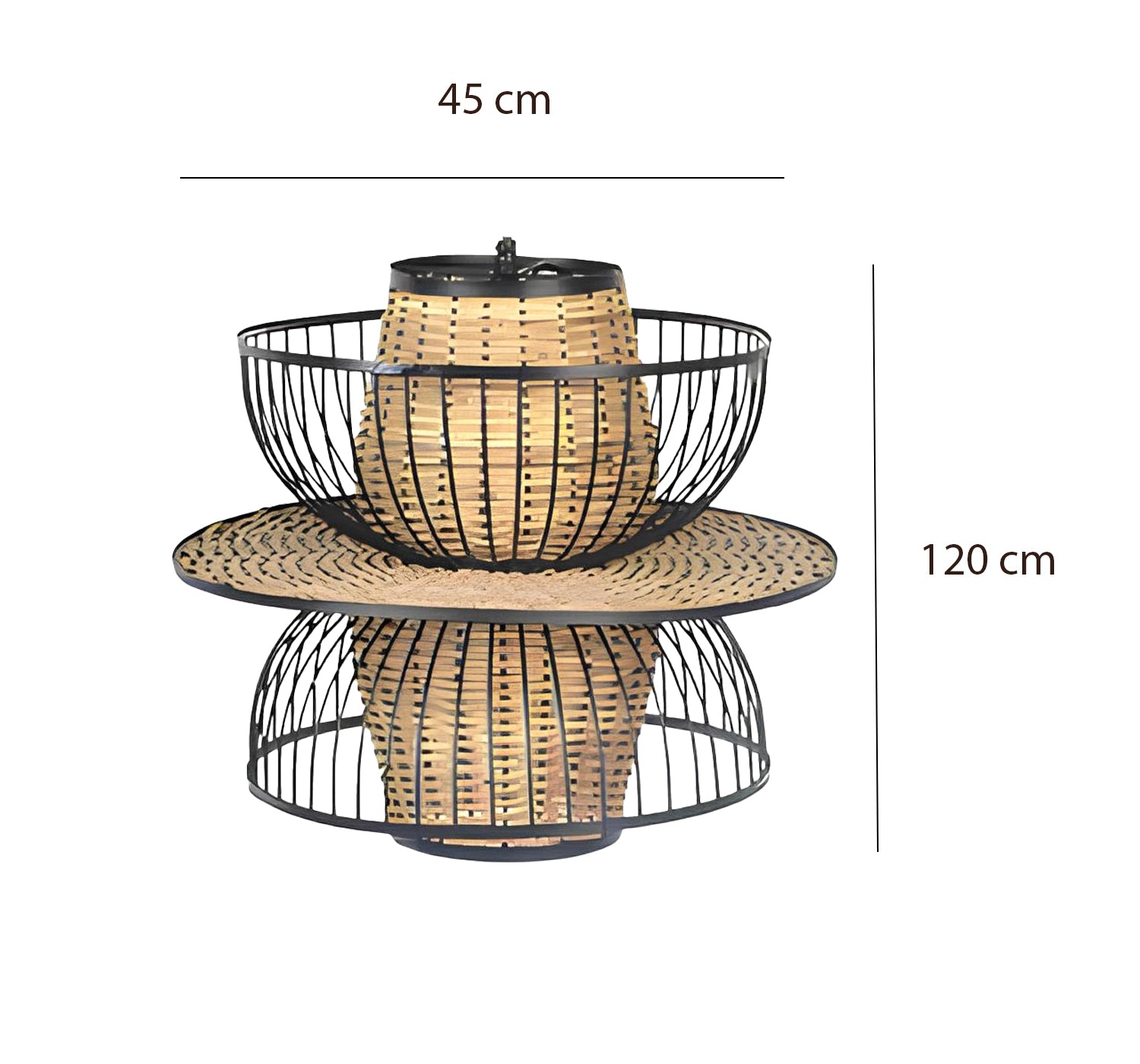 Bamboo Hanging lamp for Living Room | Rattan Pendant light | Cane ceiling light - Yash - Akway Uncategorized (Image 6)