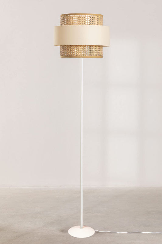 Rattan Cane Webbing Floor Lamp Bamboo Floor Lamp Cane Floor Lamp -Aericka - Akway Lighting > Floor Lamps (Image 1)