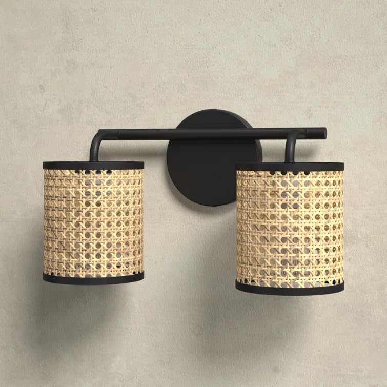 Bamboo Wall lamp for Living Room | Rattan Pendant light |Cane Webbing Wall Lamps- Azure - Akway Lighting > Wall Lamps & Sconc