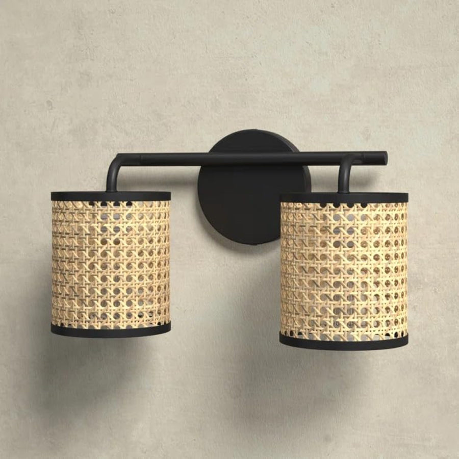 Bamboo Wall lamp for Living Room | Rattan Pendant light |Cane Webbing Wall Lamps- Azure - Akway Lighting > Wall Lamps & Sconc