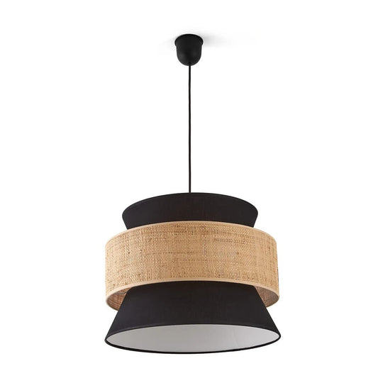 AKWAY Hanging Lights for Living Rooms | Ceiling Lights for gome Decoration | Pendant Lights for Ceiling for Living Room (Blub not Included) (Black and Beige) - Akway
