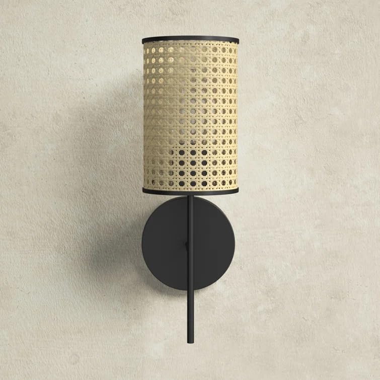 Bamboo Wall lamp for Living Room | Rattan Pendant light |Cane Webbing Wall Lamps- Alletta - Akway Lighting > Wall Lamps & Sco