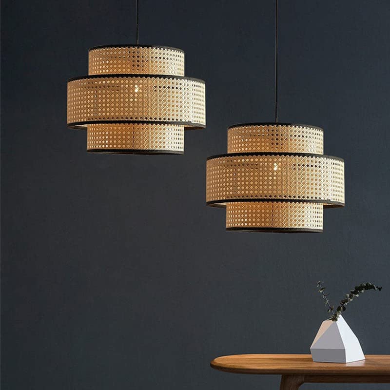 Bamboo Hanging Lamp For Living Room | Rattan Pendant Light | Cane ceiling Light - Alex - Akway Home Improvement > Lamp Shades