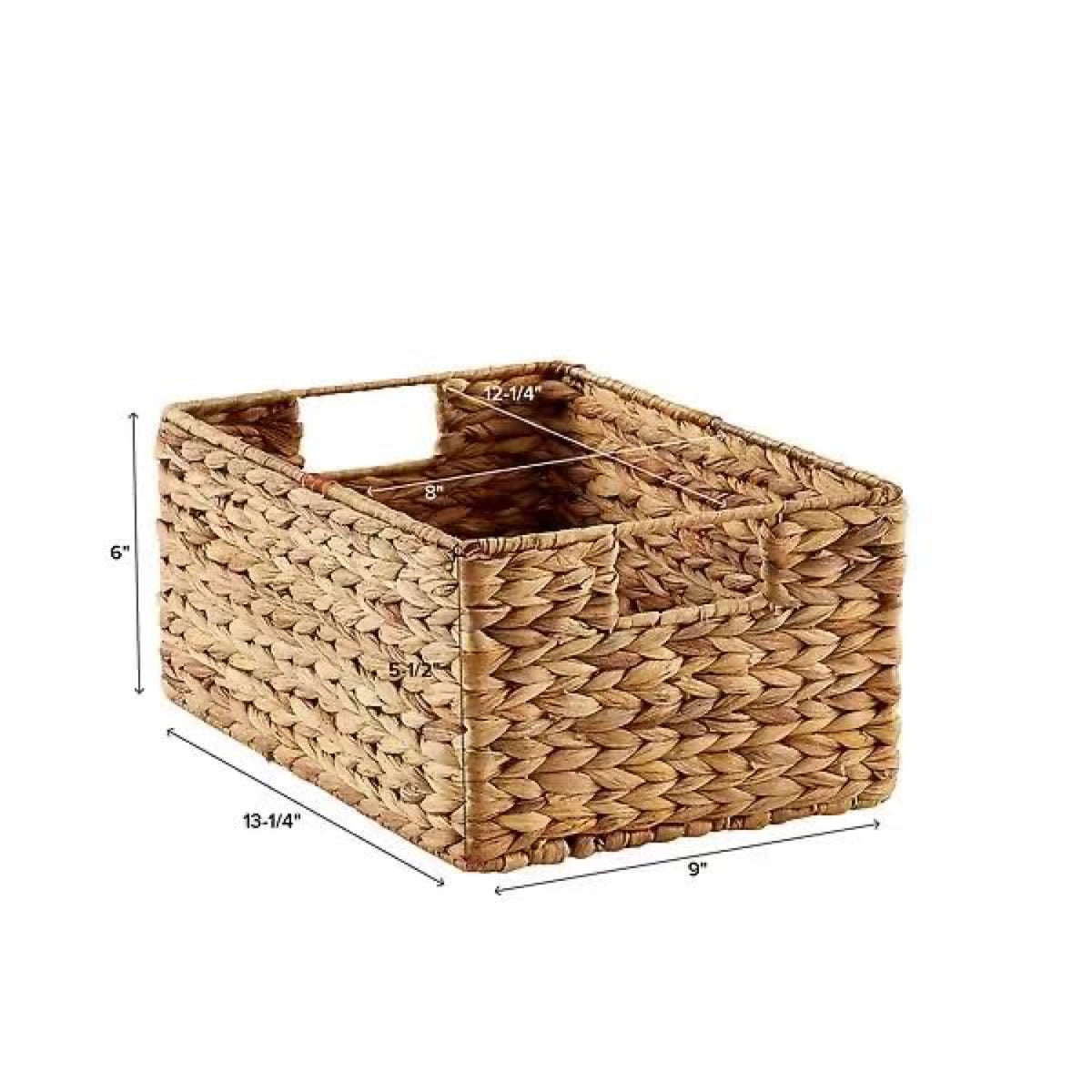 AKWAY wicker seagrass kauna grass water hyacinth rattan cane storage basket | Storage orgainser for home decor (13"L X 9"B X 6"H) - Akway