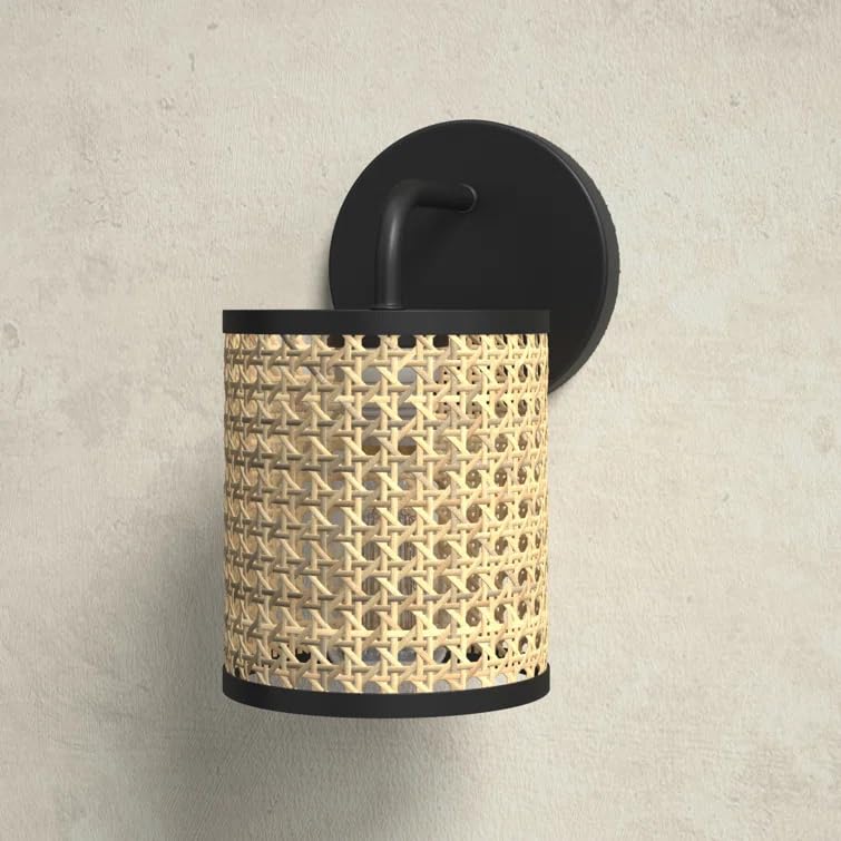Bamboo Wall lamp for Living Room | Rattan Pendant light |Cane Webbing Wall Lamps- Alysson - Akway Lighting > Wall Lamps & Sco