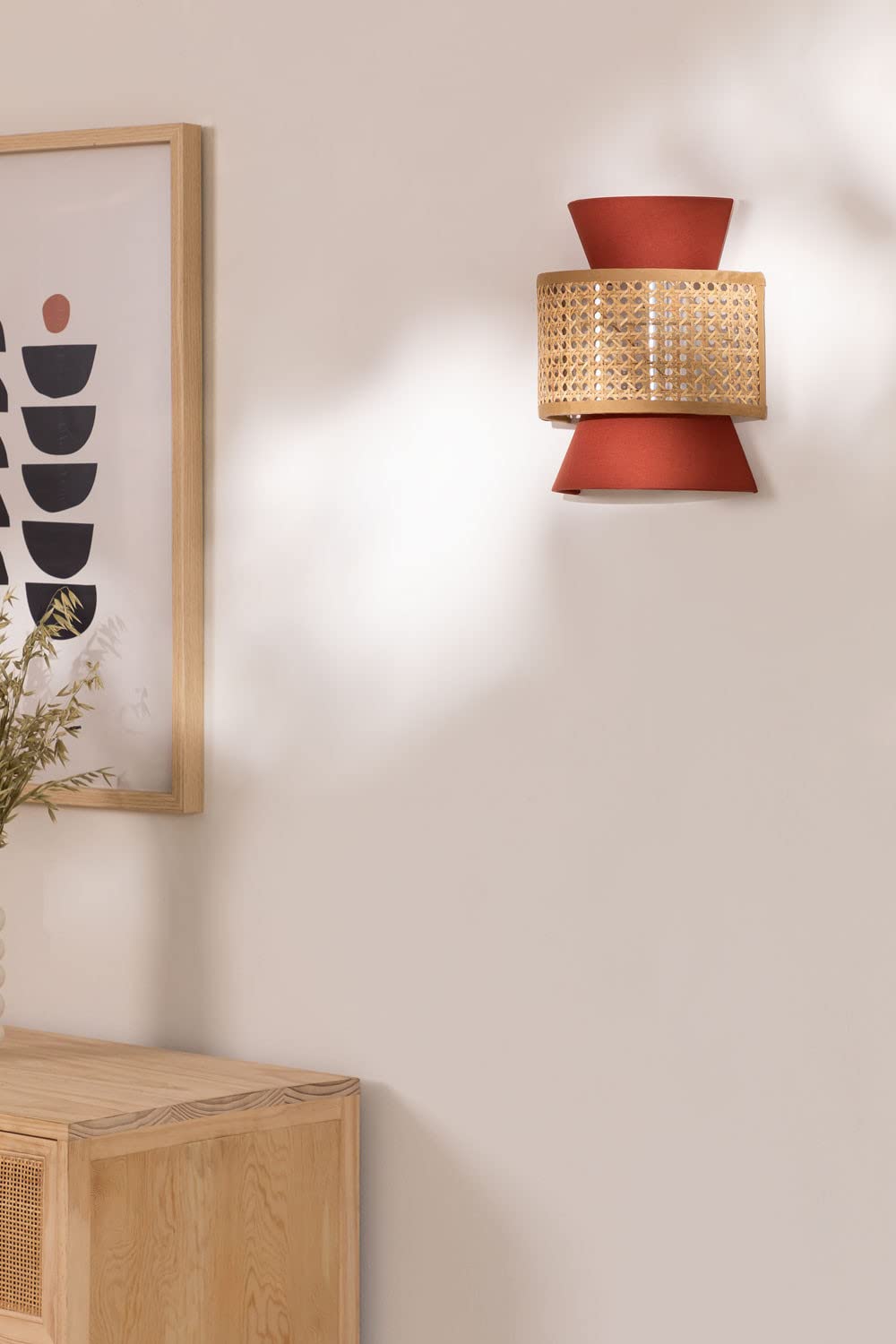 Bamboo Wall lamp for Living Room | Rattan Pendant light |Cane Webbing Wall Lamps-Aleksandra - Akway Lighting > Wall Lamps & S