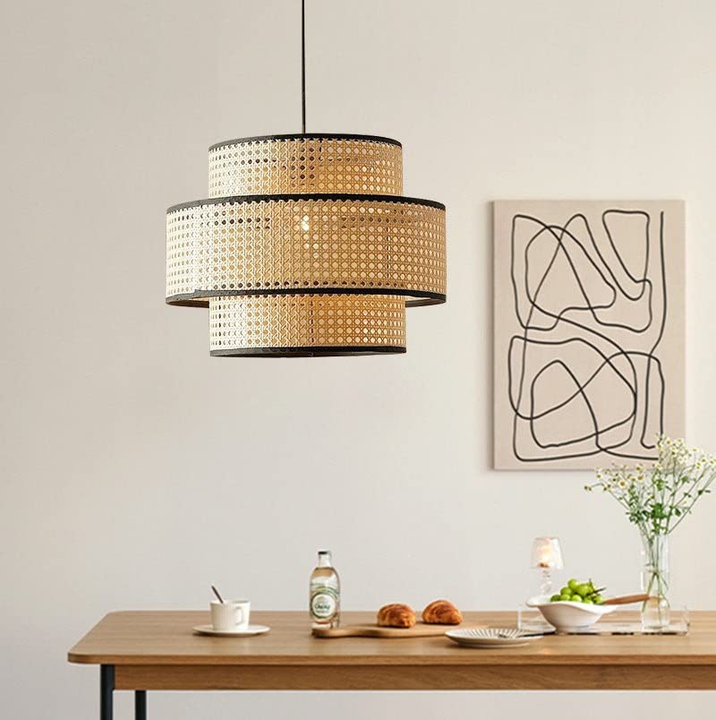 Bamboo Hanging Lamp For Living Room | Rattan Pendant Light | Cane ceiling Light - Alex - Akway Home Improvement > Lamp Shades