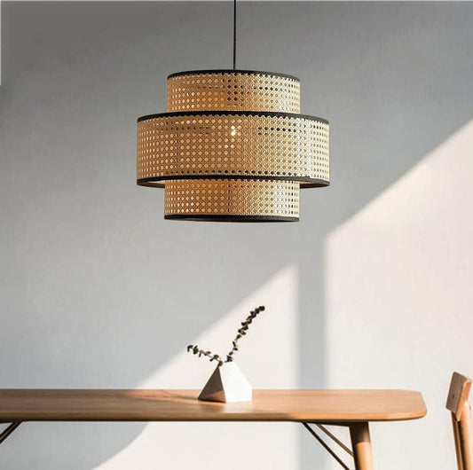 Bamboo Hanging Lamp For Living Room | Rattan Pendant Light | Cane ceiling Light - Alex - Akway Home Improvement > Lamp Shades