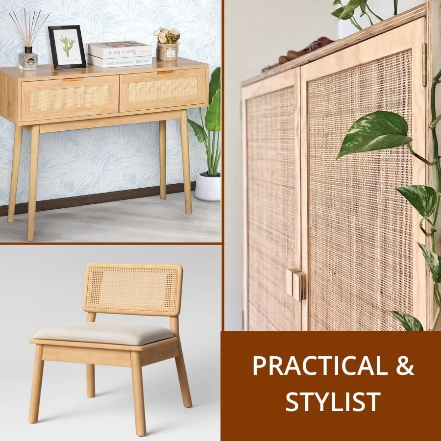 Cane webbing mesh | Rattan webbing mesh - 2 feet x 1 feet (Natural Square Shape) - Akway