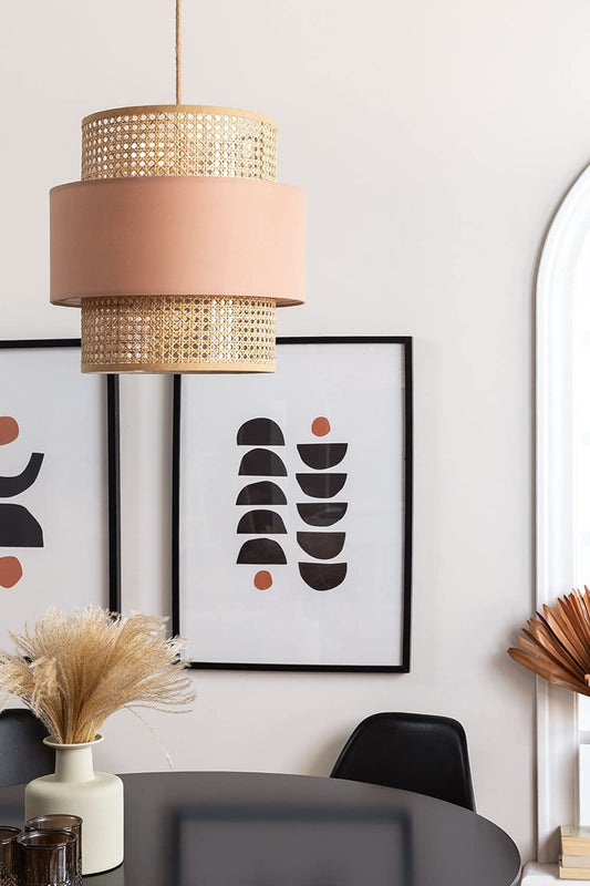 Bamboo Hanging lamp for Living Room | Rattan Pendant light | Cane ceiling light - Addison - Akway Lighting > Pendant Lights (
