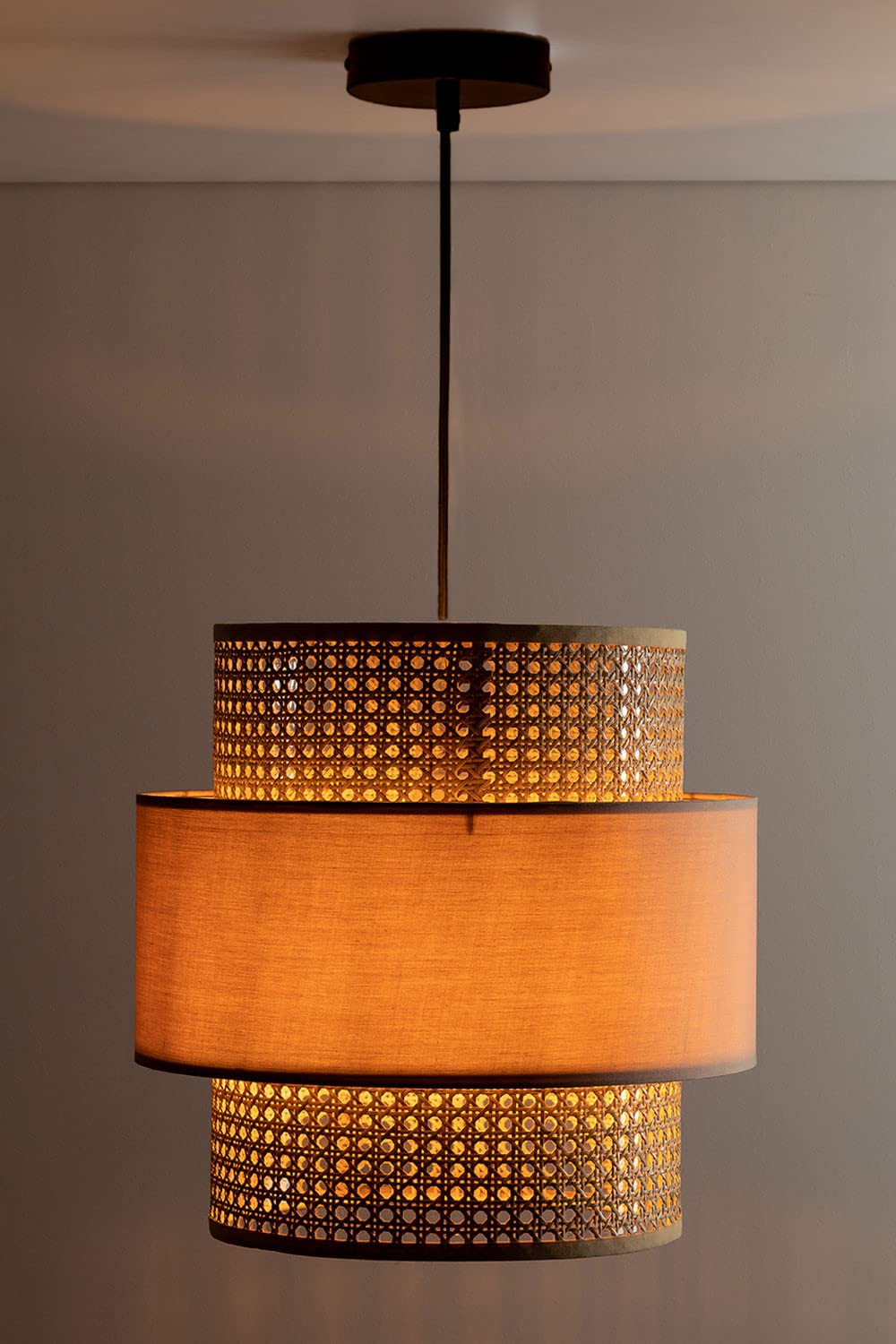 Bamboo Hanging lamp for Living Room | Rattan Pendant light | Cane ceiling light - Addison - Akway Lighting > Pendant Lights (