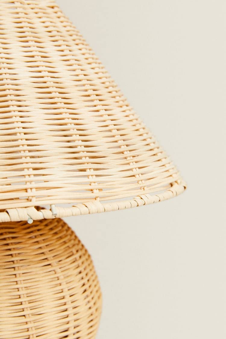 Rattan Table lamp for Living room | Bamboo Bedside table lamp | Cane Table lamp -Adair - Akway Lighting > Table Lamps (Image