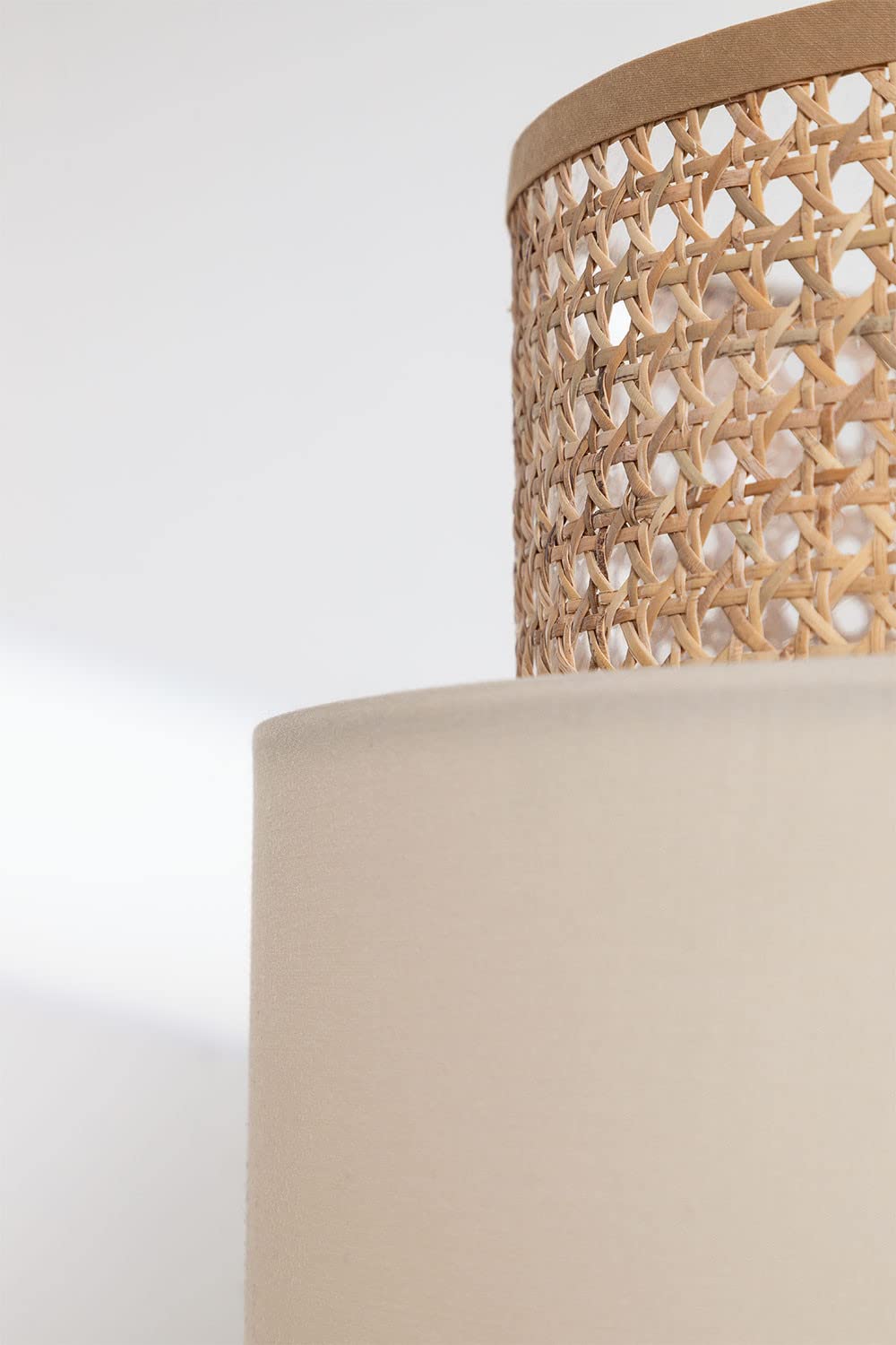 AKWAY Wicker Rattan Cane Webbing Bamboo Hanging lamp Pendant lamp for Home Decoration Premium Ceiling Light Boho Hanging Ceiling lamp(14" Dia x 11" H) (Bulb not Included)(Beige) - Akway