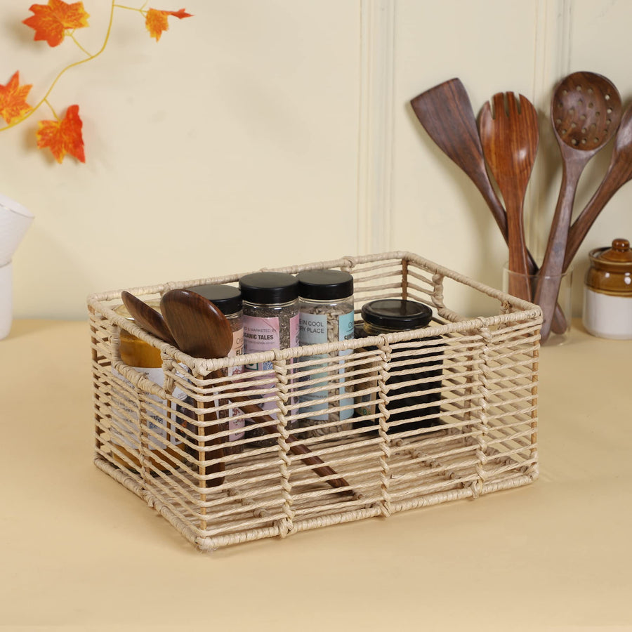 AKWAY natural wicker segrass water hyacinth kauna grass storage orgainzer (BOTH SIZE TOGETHER)- Akway