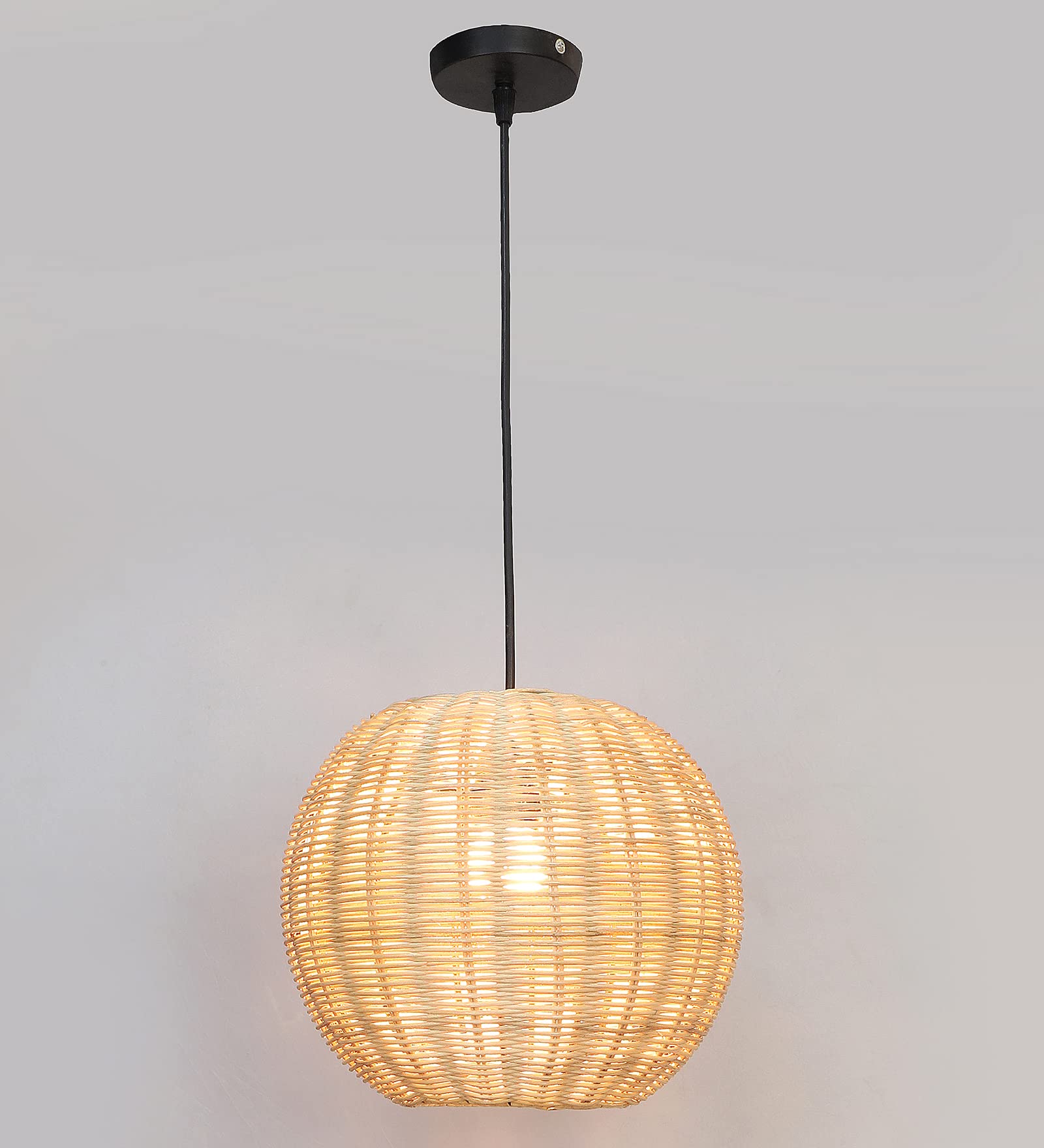 Bamboo Hanging lamp for Living Room | Rattan Pendant light | Cane ceiling light - Avril - Akway Home > Pendant Lights (Image