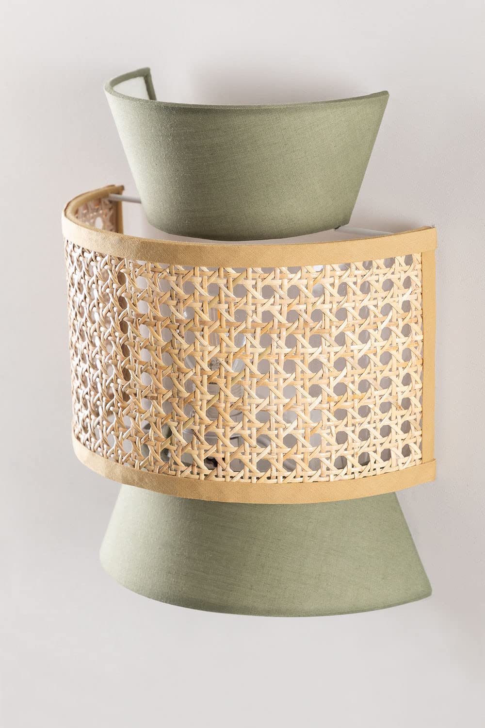 Bamboo Wall lamp for Living Room | Rattan Pendant light |Cane Webbing Wall Lamps-Amber - Akway Lighting > Wall Lamps & Sconce