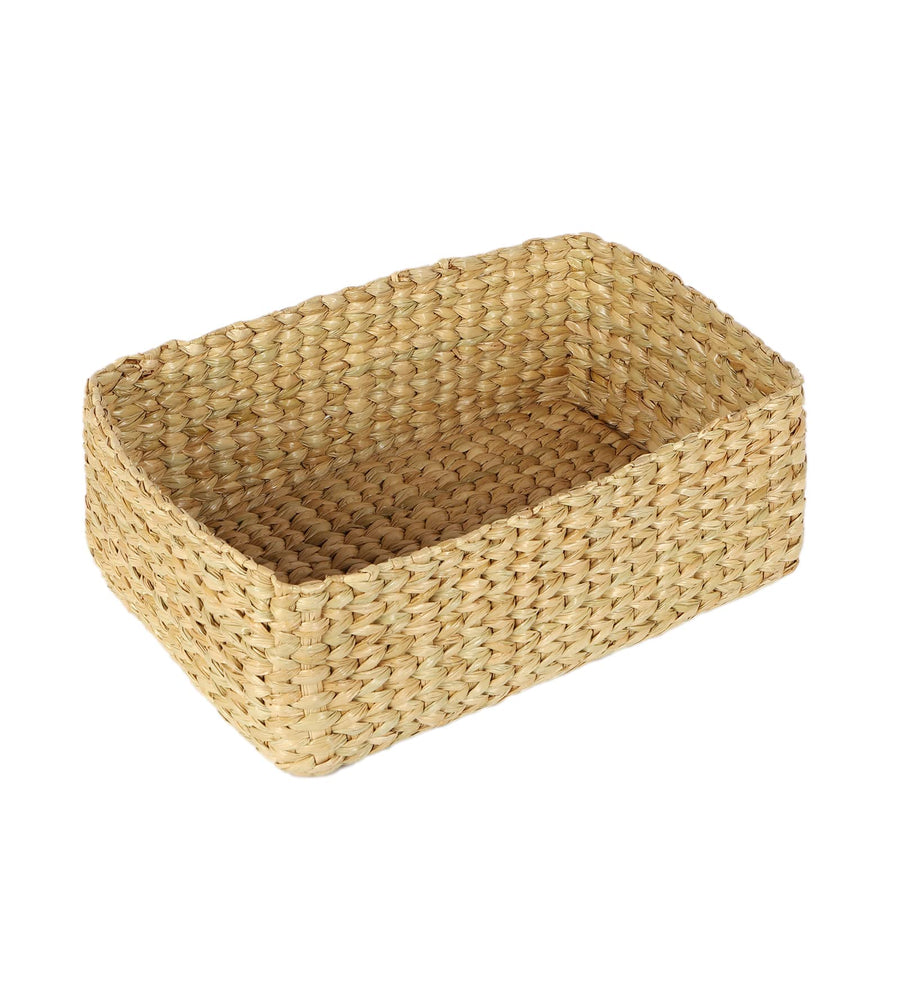 AKWAY Storage Baskets | Cane or Bamboo Basket | Tray Online as Gift Hamper Basket/Wardrobe Basket (Medium) (EXTRA LARGER) - A