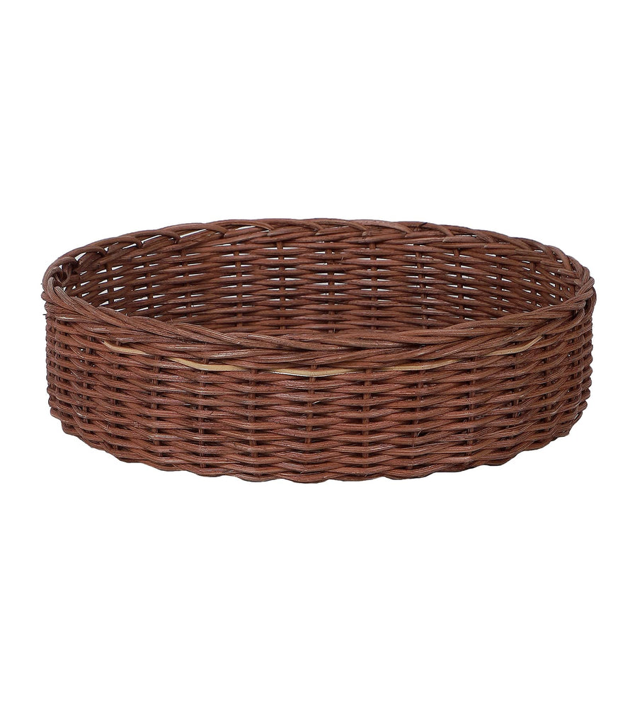 AKWAY Wicker Serving Tray Wooden Serving Tray for Home | Dining Table Decorative Trays | Serving Tray for Party Guests | Platter with Handles Diwali or Deepawali Gifts | 10 x 10 x 2 (Brown) - Akway