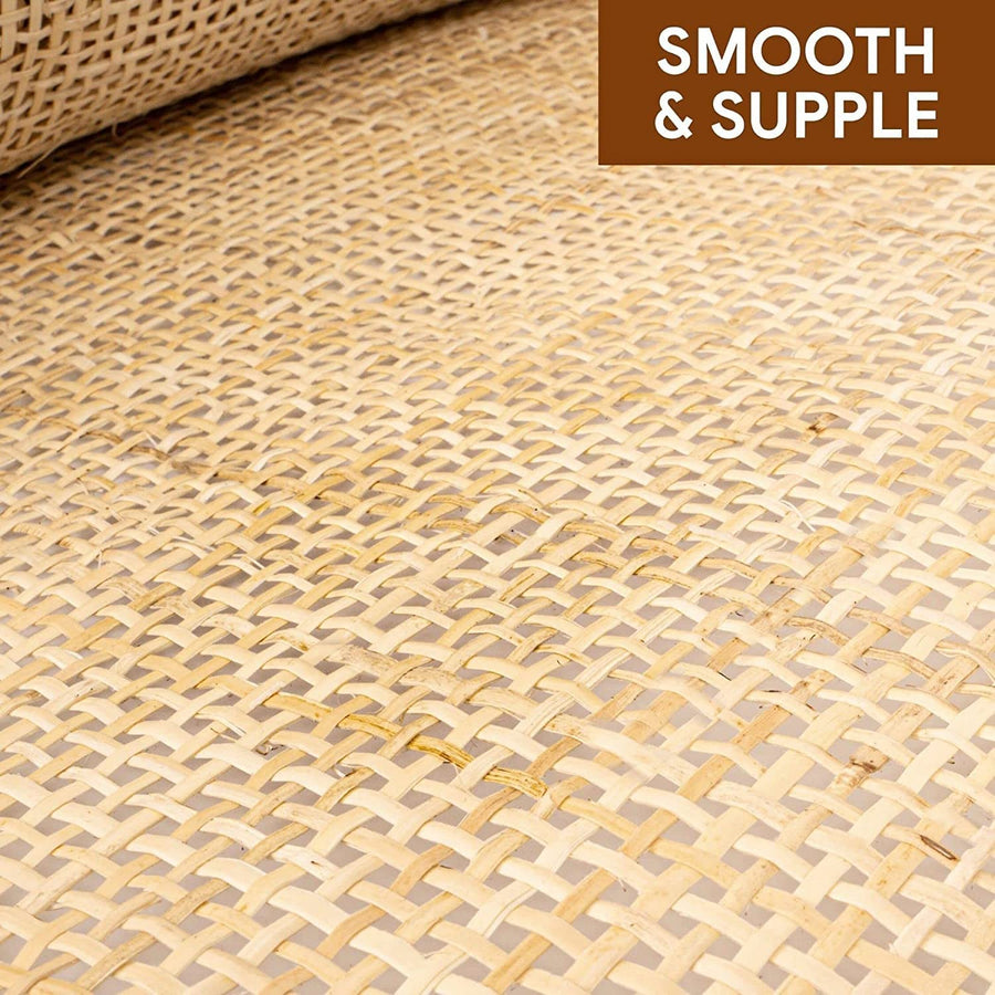 Cane webbing mesh | Rattan webbing mesh - 2 feet x 10 feet (Natural Square Shape) - Akway