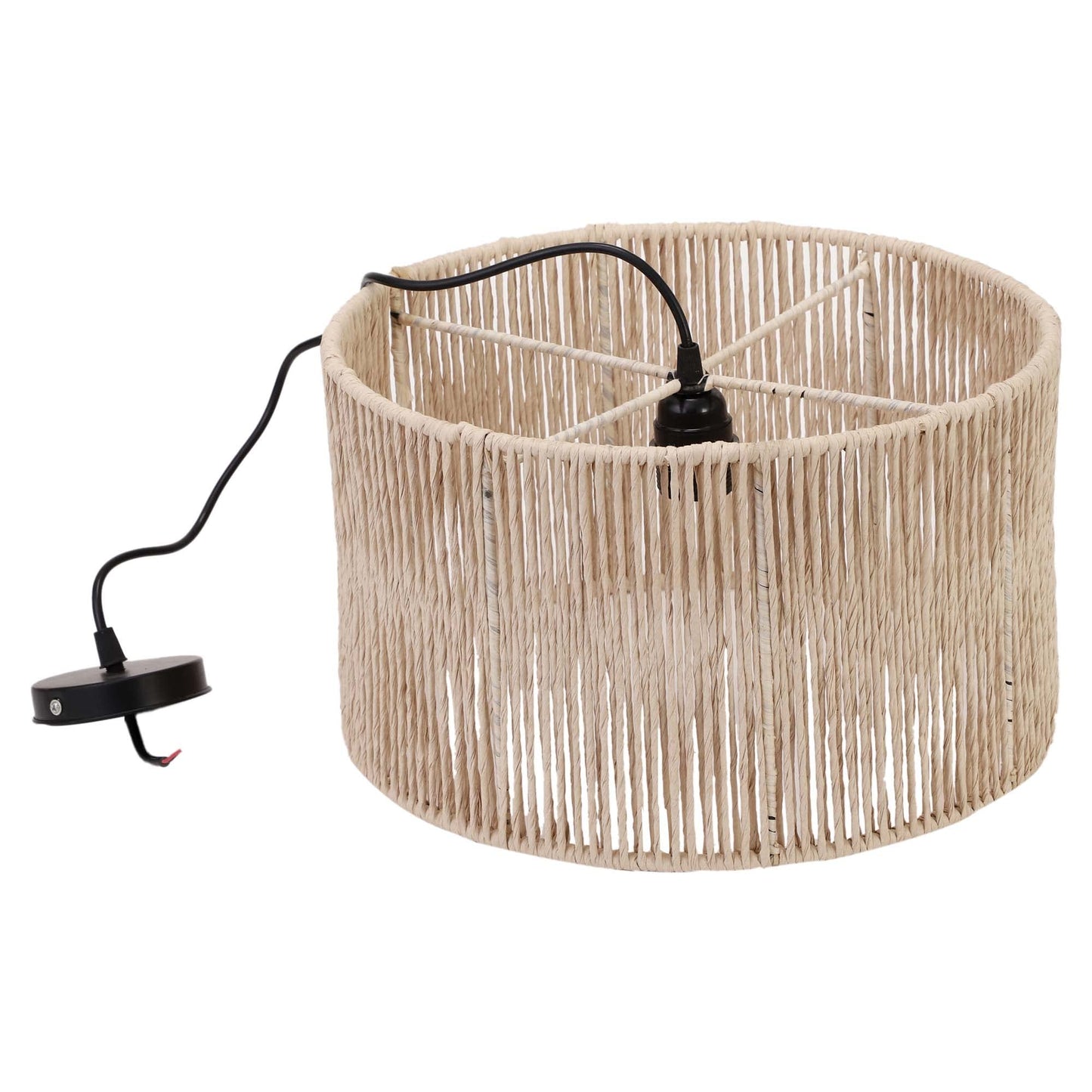 Rattan Seagrass Paper Raffia Kauna Grass Wicker Lamp Pendant Light-Allure - Akway Home > Pendant Lights (Image 7)