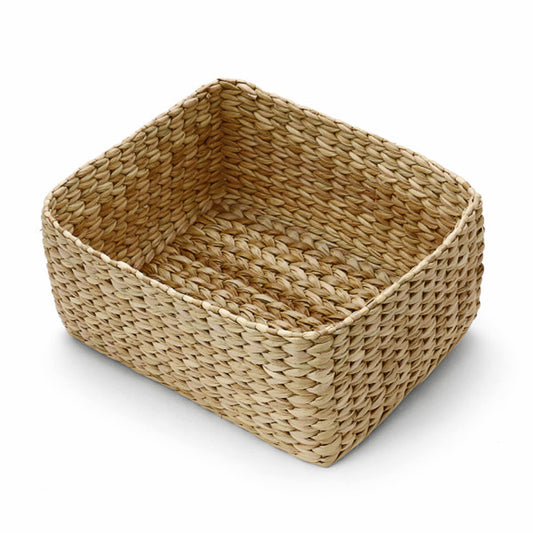 AKWAY Kauna grass storage basket water hyacinth seagrass wicker basket organiser for home decoration - small - Akway Home Imp