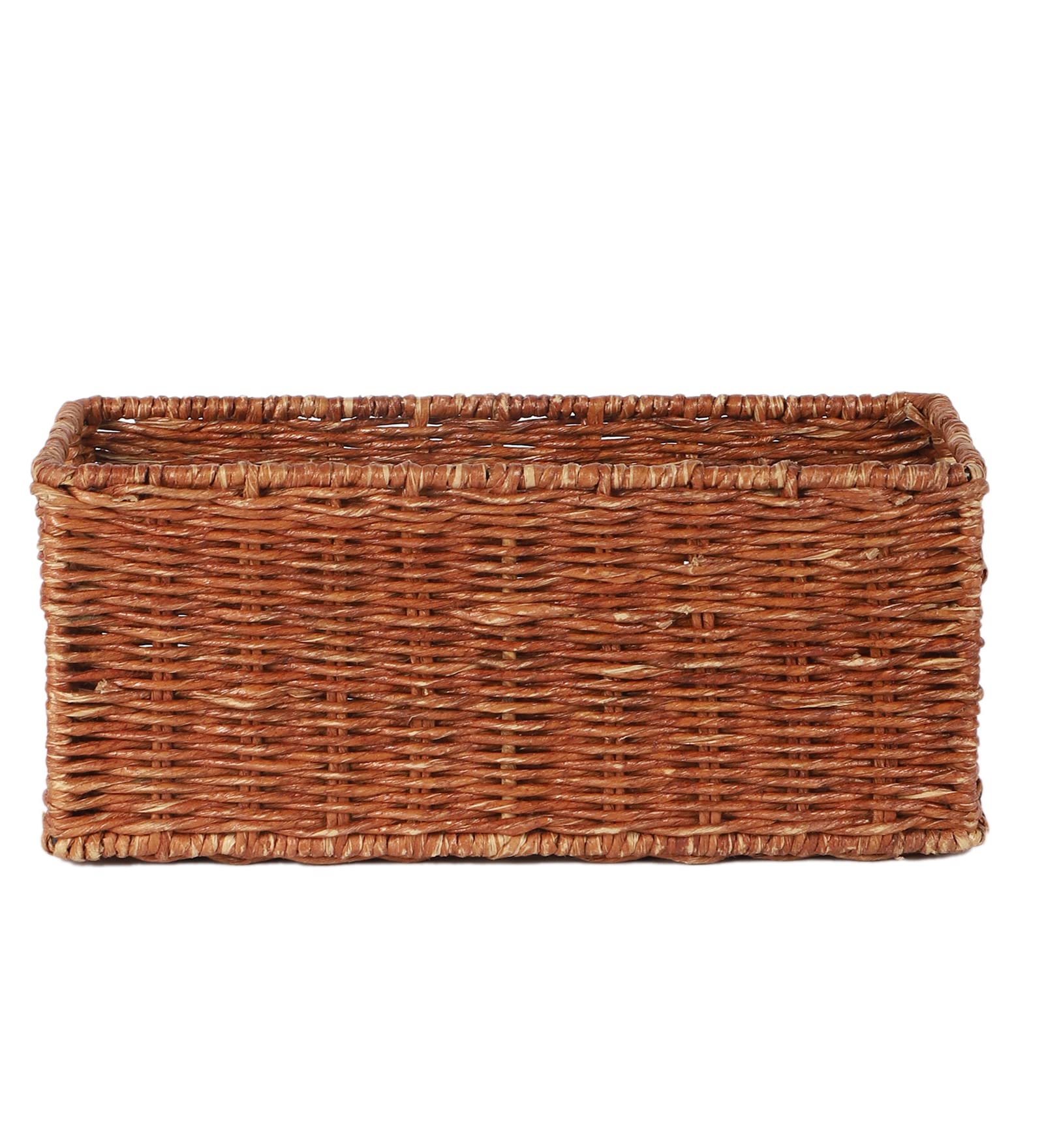 AKWAY Handmade Wicker Basket Bathroom Vanity Tray, Wicker Kitchen Counter top Storage Shelf Coffee Table Decorative Tray Cosm