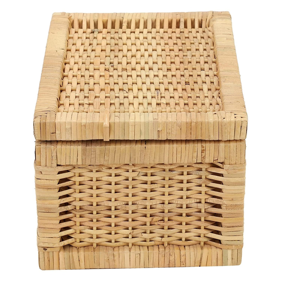 AKWAY Wicker Storage Basket With Lid for Bathroom Utilities (11" L x 9" W x 9" H) - Akway Home Improvement > Shelf Baskets (I
