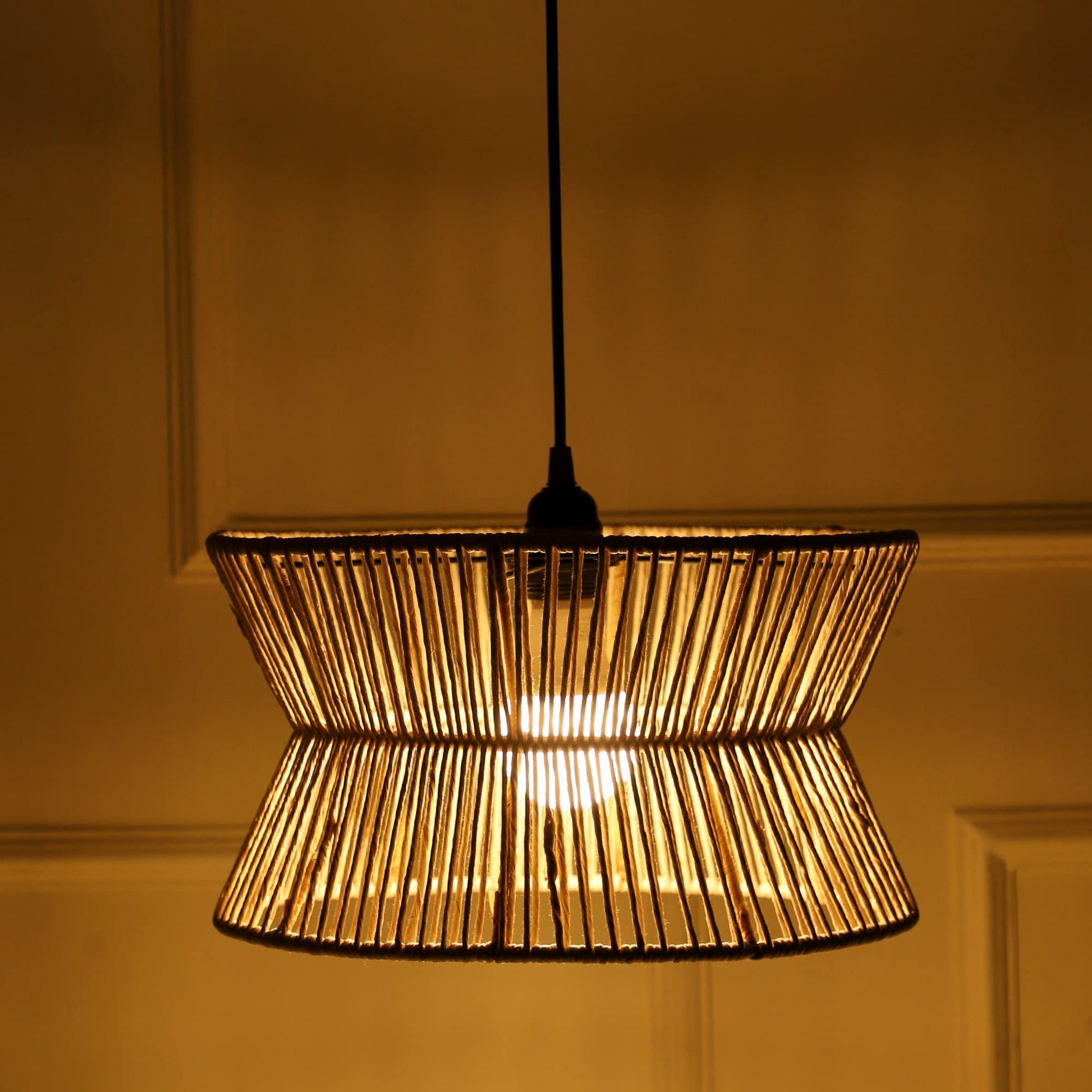 Rattan Seagrass Paper Raffia Kauna Grass Wicker Lamp Ceiling lamp -Amani - Akway Lighting > Pendant Lights (Image 2)
