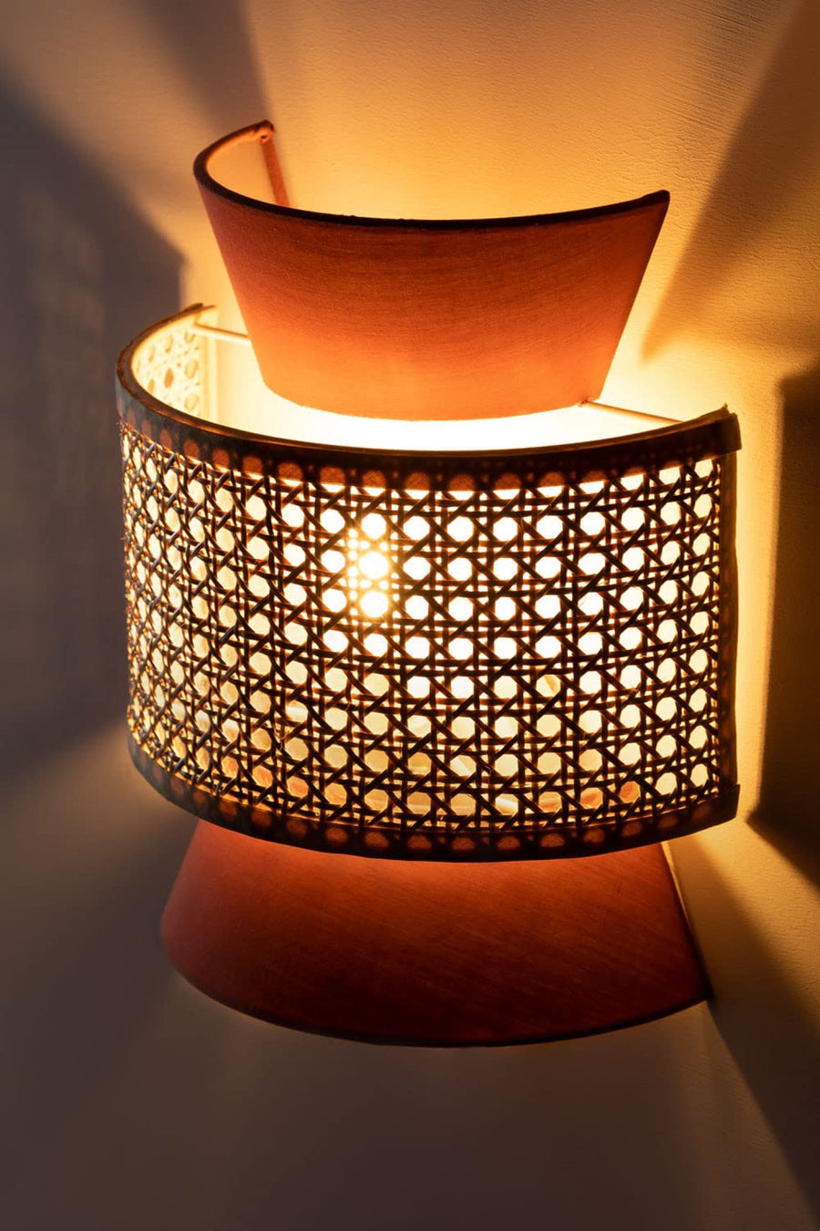Bamboo Wall lamp for Living Room | Rattan Pendant light |Cane Webbing Wall Lamps-Aleksandra - Akway Lighting > Wall Lamps & S