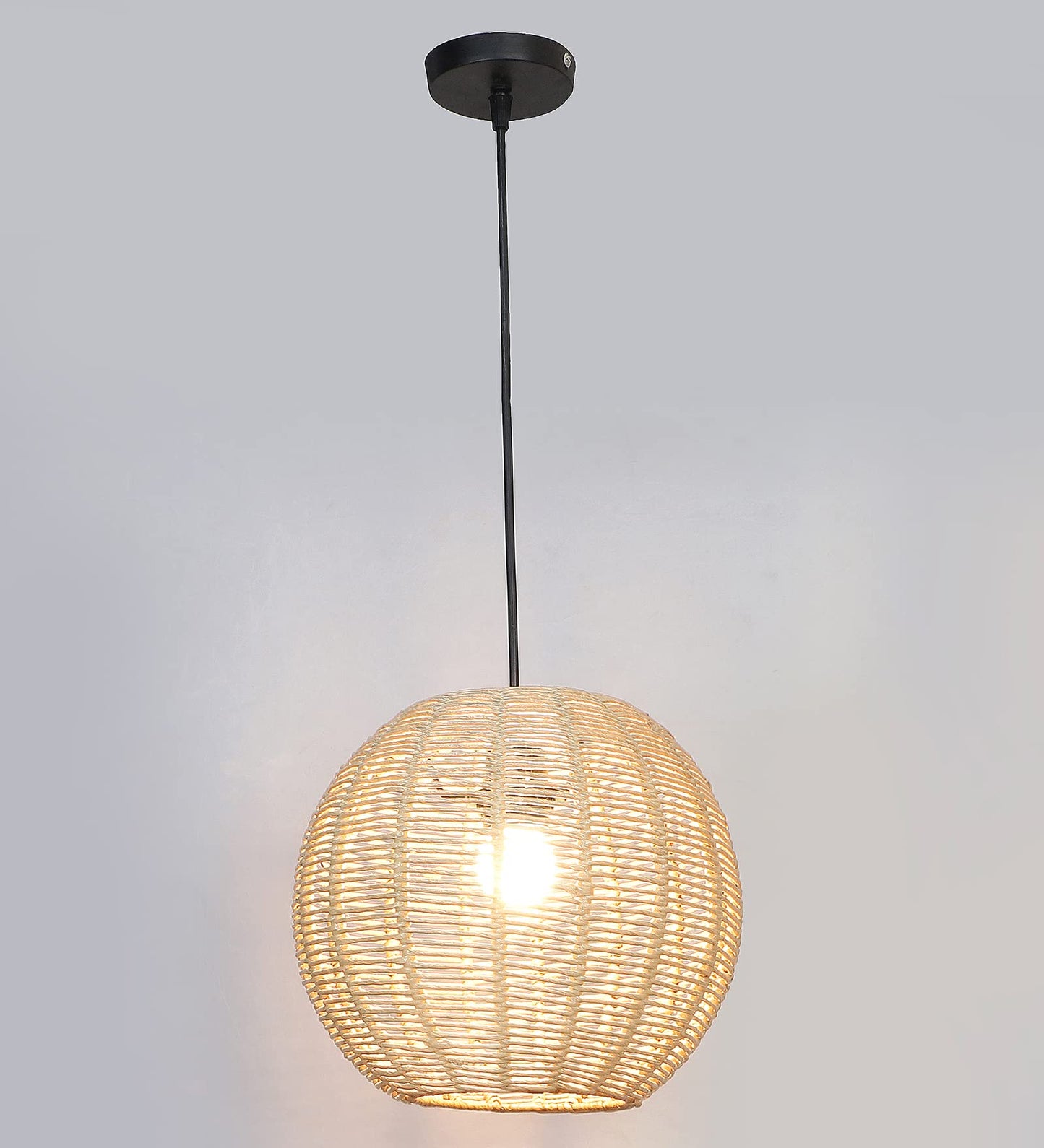 Bamboo Hanging lamp for Living Room | Rattan Pendant light | Cane ceiling light - Alarice - Akway Home > Pendant Lights (Imag