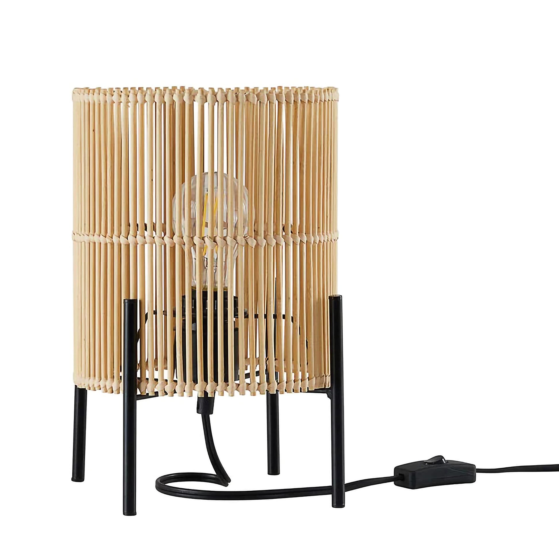 Rattan Table lamp for Living room | Bamboo Bedside table lamp | Cane Table lamp -Artina - Akway Lighting > Table Lamps (Image