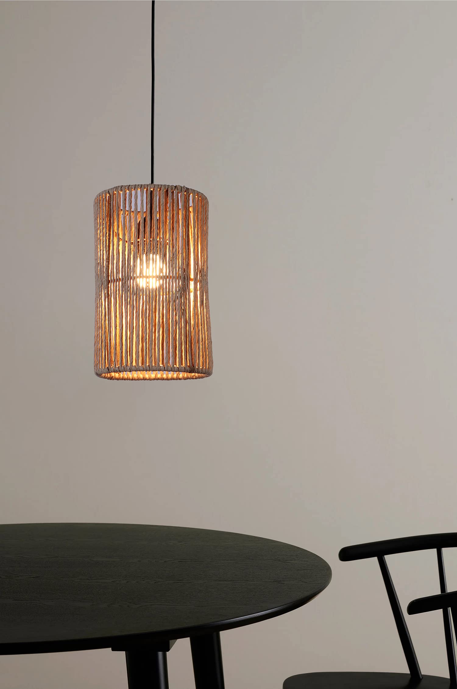 Rattan Seagrass Paper Raffia Kauna Grass Wicker Lamp Pendant Light-Anissa - Akway Lighting > Pendant Lights (Image 5)