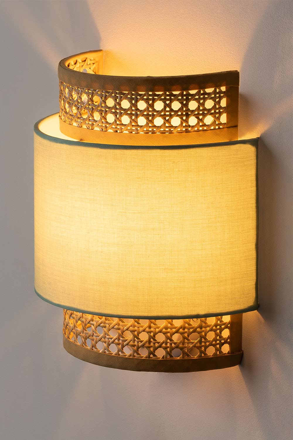 Bamboo Wall lamp for Living Room | Rattan Pendant light |Cane Webbing Wall Lamps-Auria - Akway Lighting > Wall Lamps & Sconce