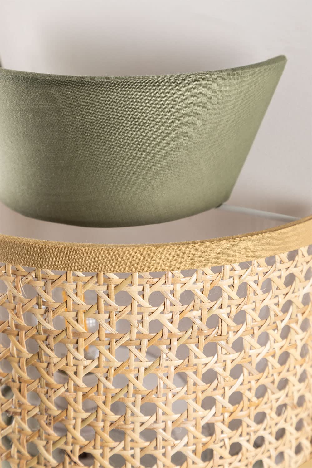 Bamboo Wall lamp for Living Room | Rattan Pendant light |Cane Webbing Wall Lamps-Amber - Akway Lighting > Wall Lamps & Sconce