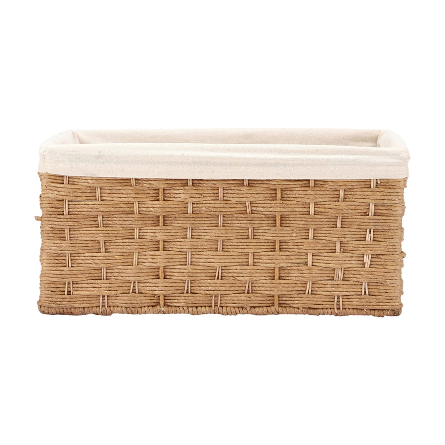 AKWAY Handcrafted Rectangular Bamboo Wicker Basket Organizer (Beige, 15 x 10 x 7,Rattan,Pack of 1) - Akway Kitchen > Shelf Ba
