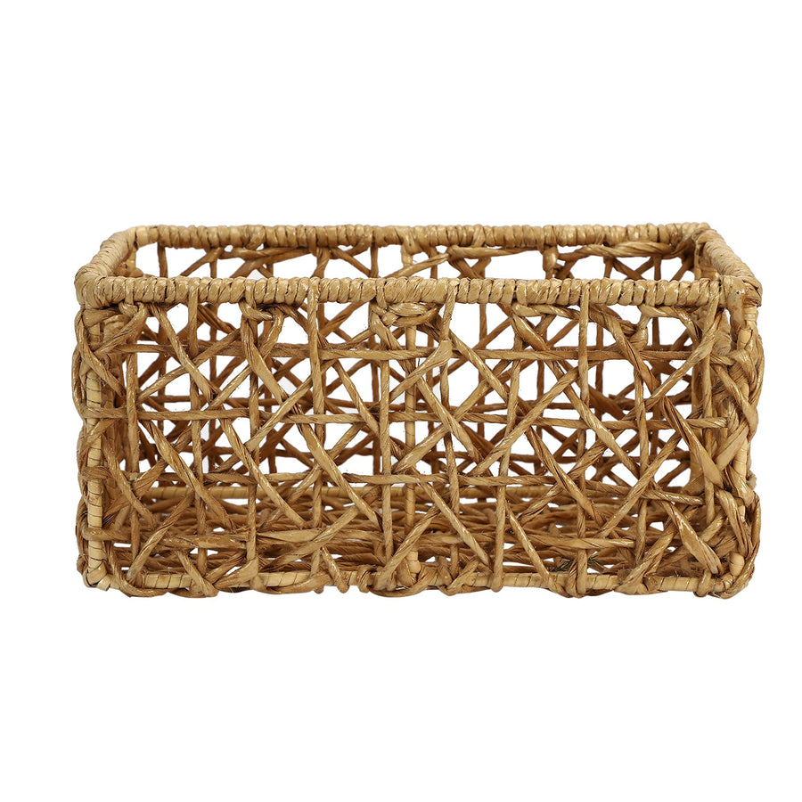 AKWAY Natural Raffia Storage Bin Basket Organizer (11 x 7 x 5) Raffia,Pack of 1 - Akway Kitchen > Shelf Baskets (Image 4)