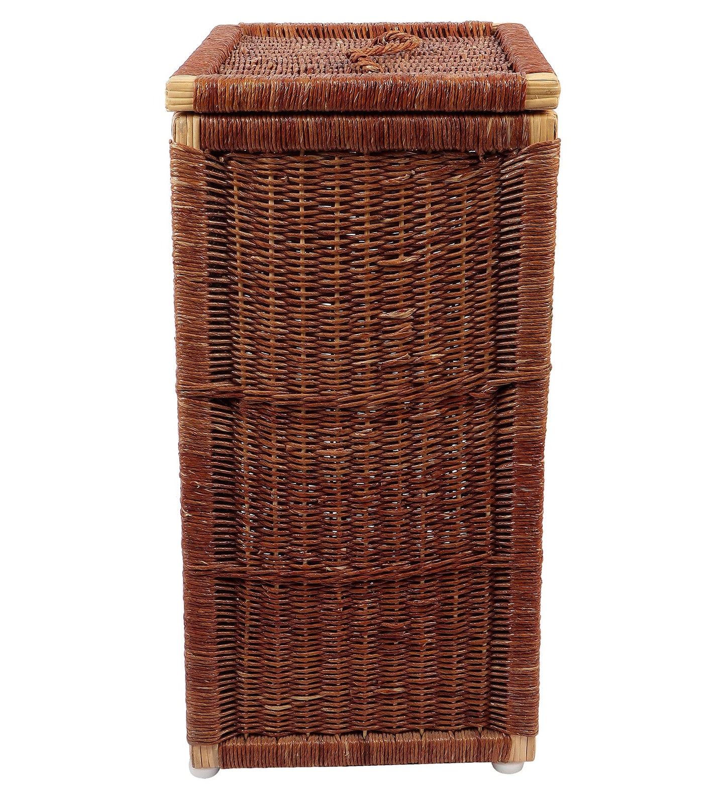 AKWAY wicker water hyacinth kauna grass bamboo cane Storage Basket with Lids | laundry hampers for bathroom wicker laundry ba