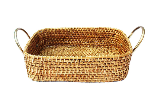 AKWAY Wicker Basket Cloth Storage Basket Bin Organizer for Toiletry Cosmetic Towels Toys Bathroom Organizer bamboo basket(Nat