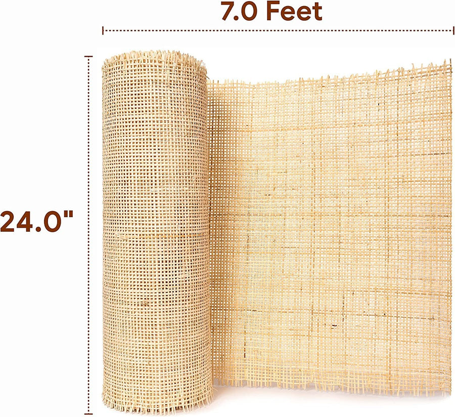 Cane webbing mesh | Rattan webbing mesh - 2 feet x 1 feet (Natural Square Shape) - Akway