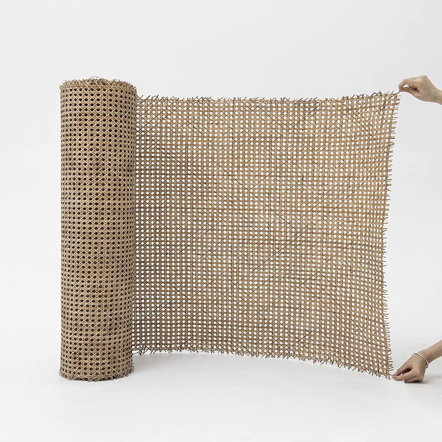 Cane webbing mesh | Rattan webbing mesh - 2 feet x 10 feet (Natural Hexagonal) - Akway