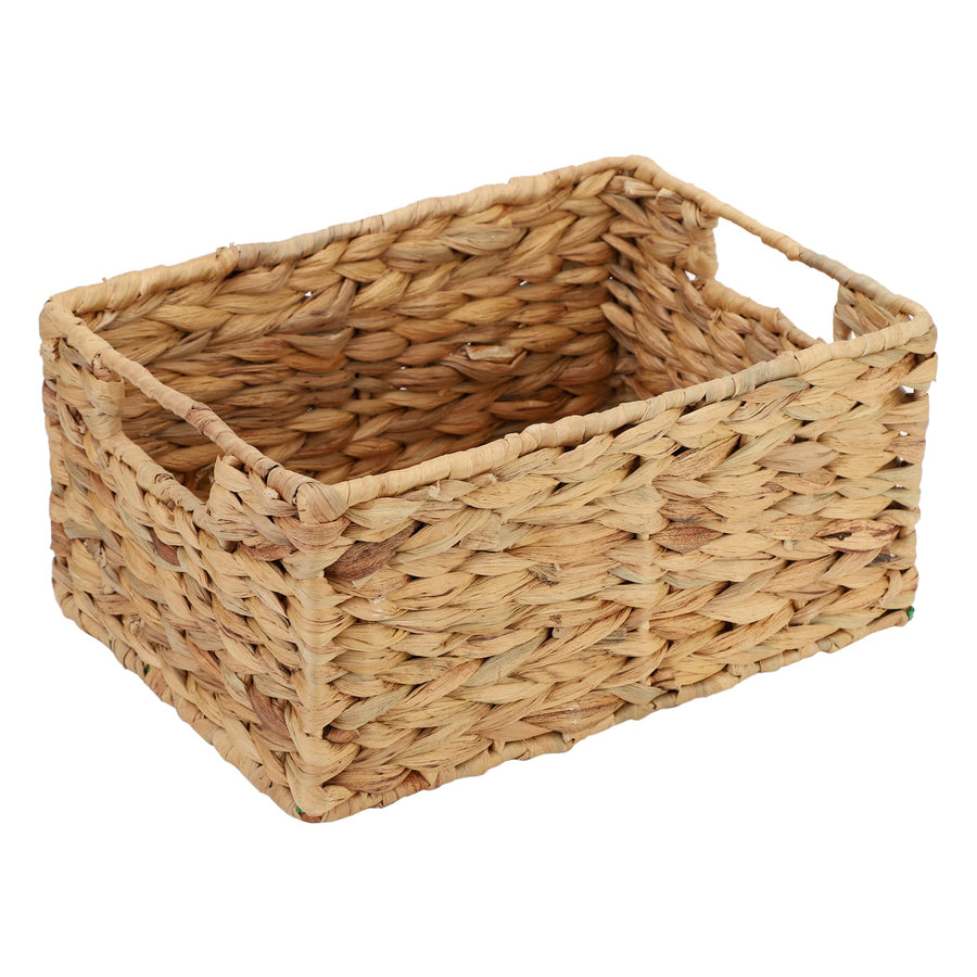 AKWAY natural wicker segrass water hyacinth kauna grass bamboo cane rattan storage orgainzer (10"L X 6"W X 4"H) - Akway Home