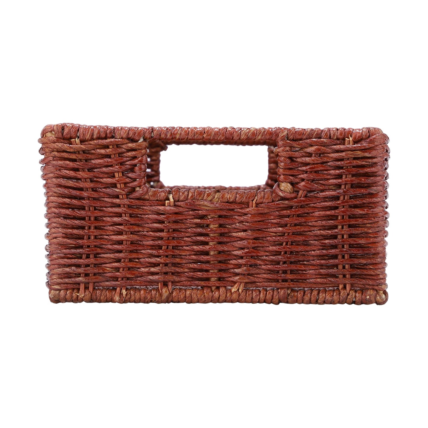 AKWAY Rattan Wicker Basket for keeping cloths, storage basket, bin organizer (16 L x 9 W x 4.5H, Brown) - Akway