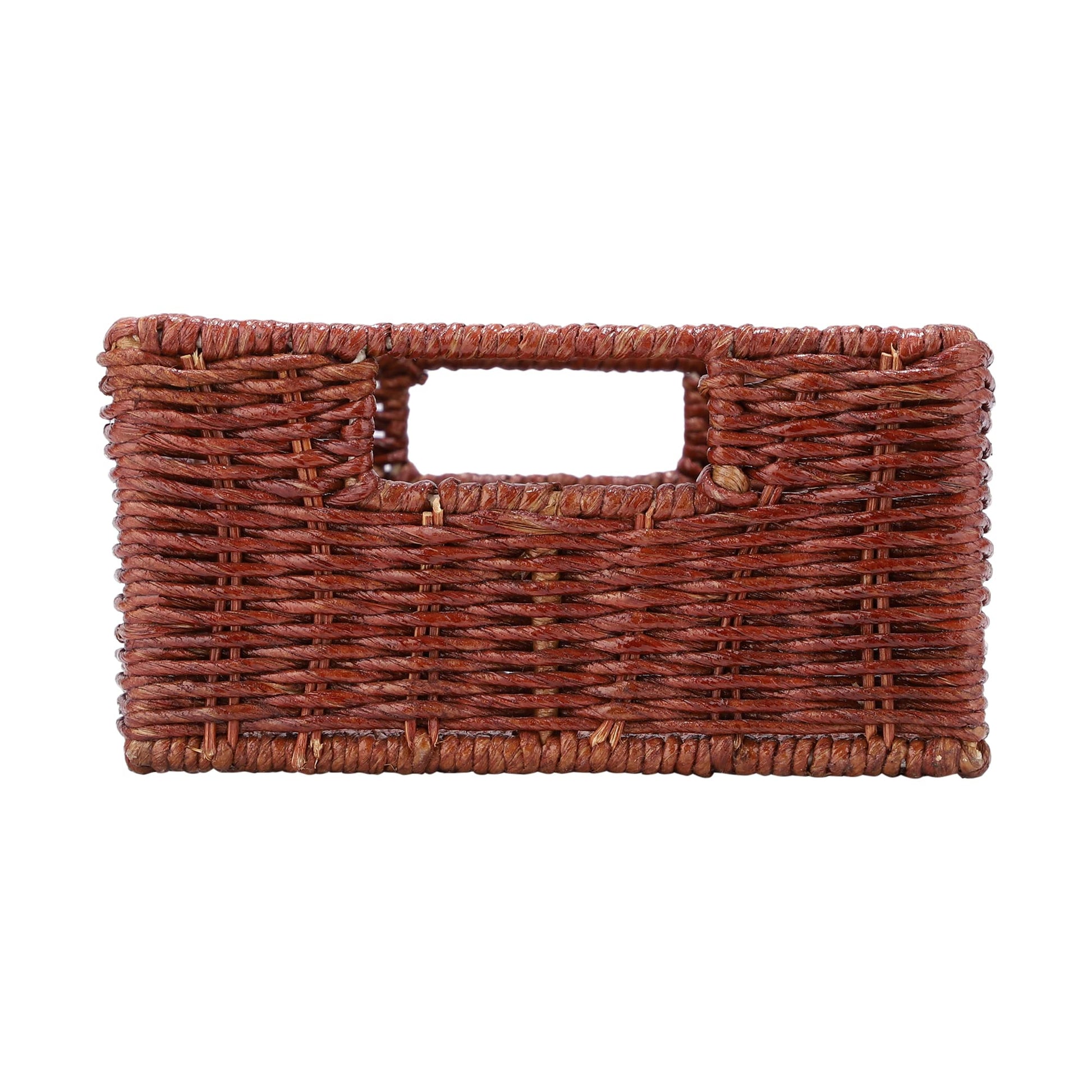AKWAY Rattan Wicker Basket for keeping cloths, storage basket, bin organizer (16 L x 9 W x 4.5H, Brown) - Akway Kitchen > She