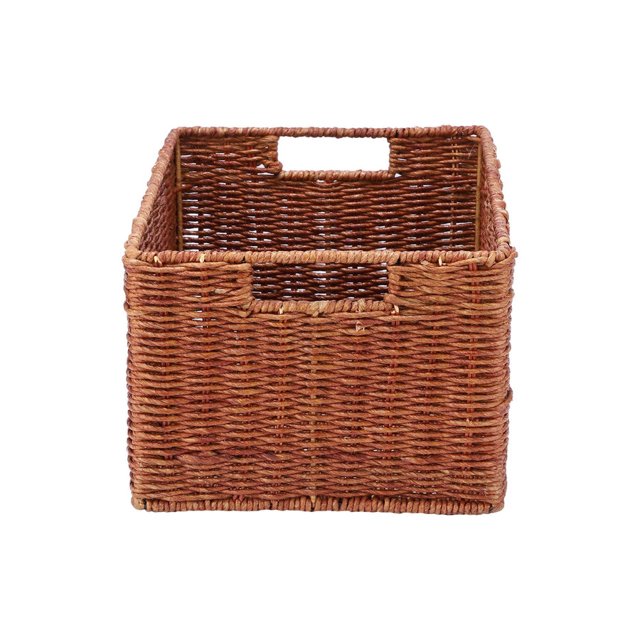 AKWAY Wicker basket for cloths, Bamboo Storage Basket, Cane Basket Bin Organizer (14" L x 11" W x 8" H, Beige)(Cane/Rattan) -