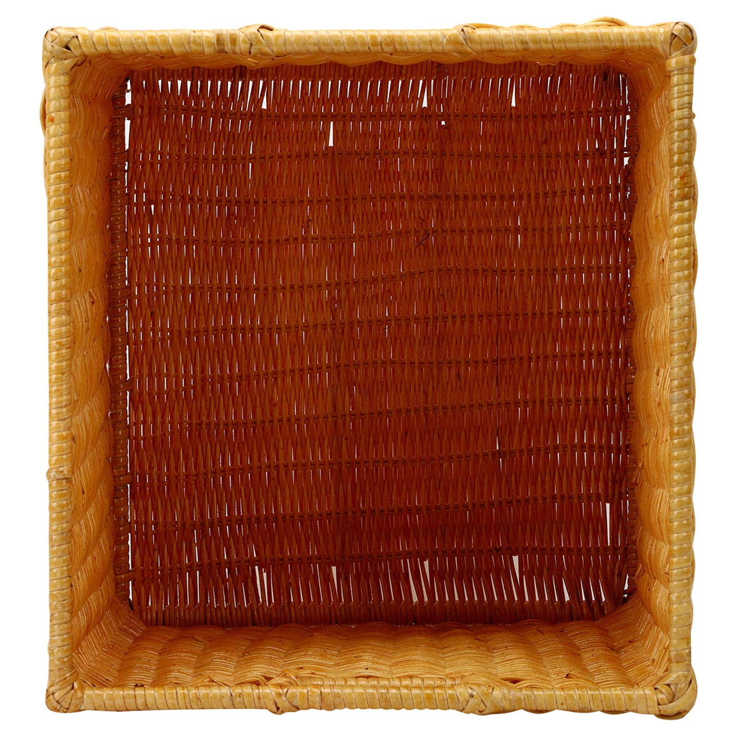 AKWAY Wicker wardrobe basket for storage, cloths, newspapers, photos or other memorabilia (12.5" W x 13.5" L x 12.5" H, Teak Wood (Glossy Finish)) - Akway
