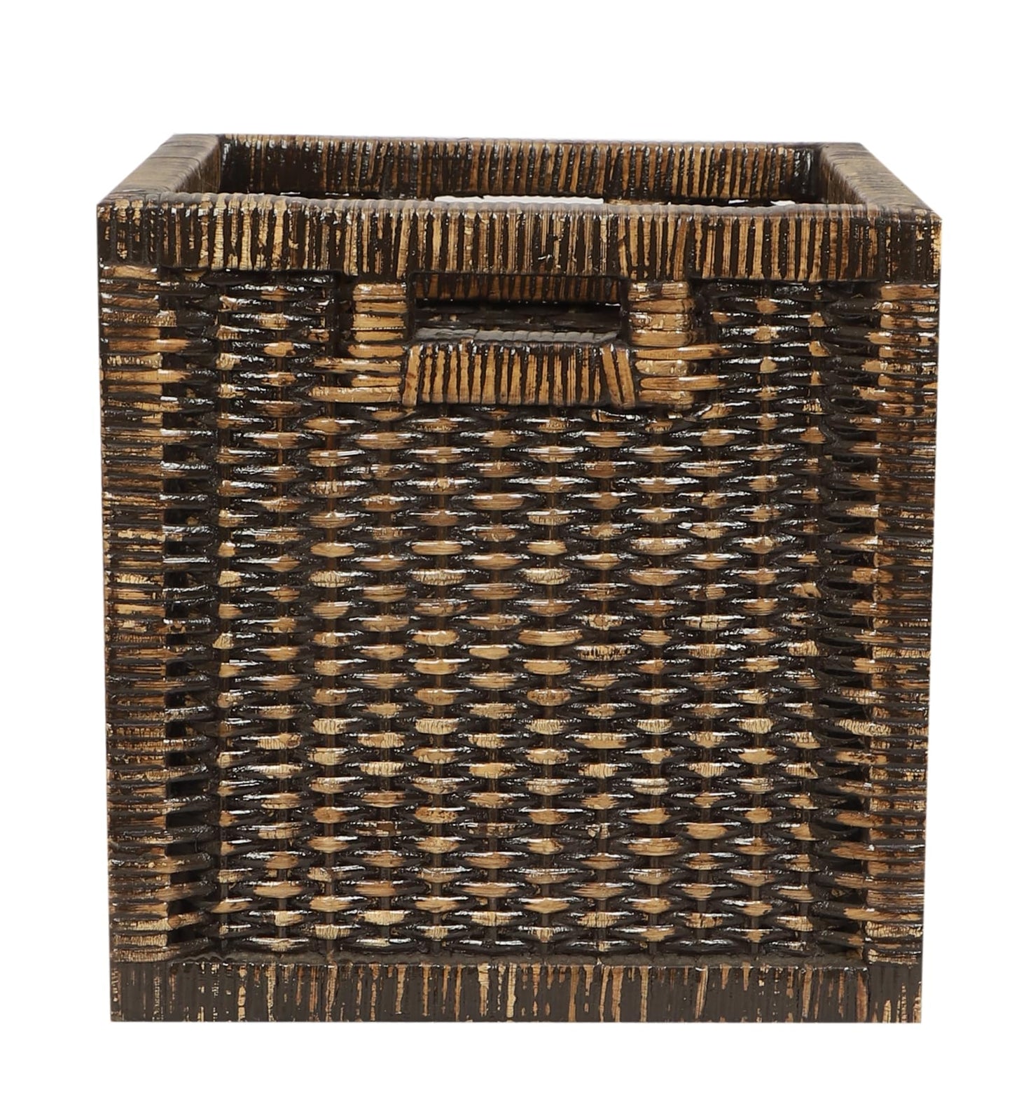 AKWAY Wicker wardrobe basket for storage, cloths, newspapers, photos, toys, plants or other memorabilia, 12.5 x 13.5 x 12.5 I
