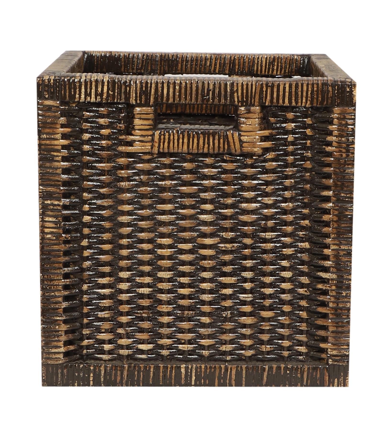 AKWAY Wicker wardrobe basket for storage, cloths, newspapers, photos, toys, plants or other memorabilia, 12.5 x 13.5 x 12.5 I